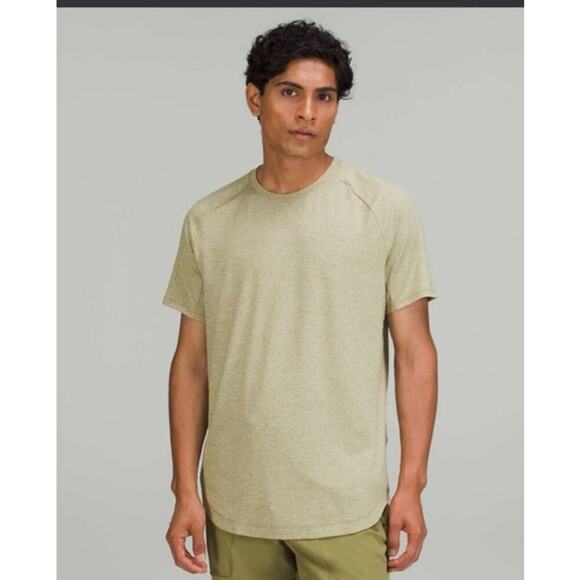 Lululemon Drysense Training Short Sleeve Shirt Heathered Bronze Green SZ M - Picture 1 of 4